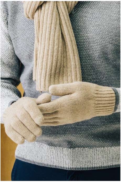GUANTES DE PUNTO BEIGE