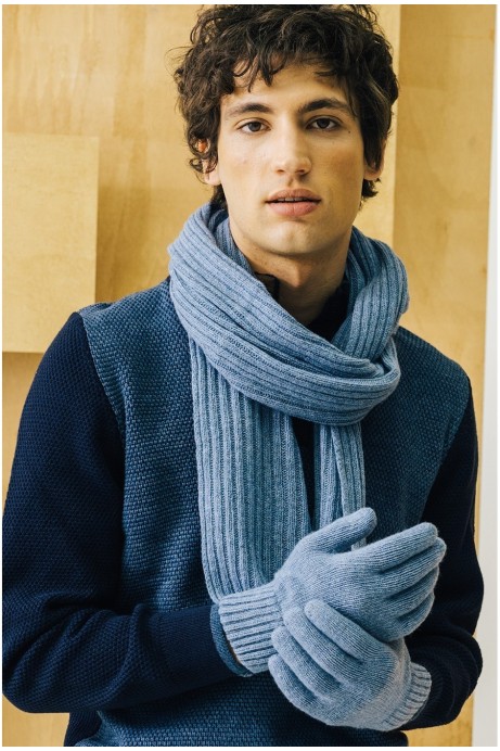 GUANTES DE PUNTO AZUL CELESTE 2