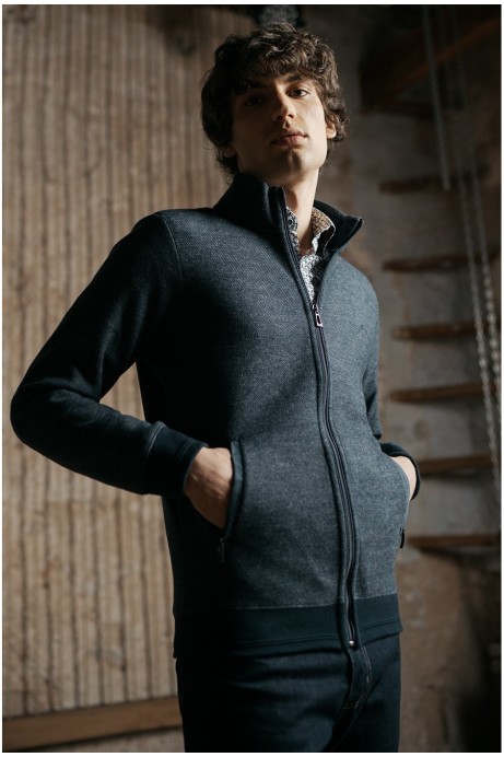 JERSEY PUNTO CON CUELLO SEMICISNE CON CREMALLERA