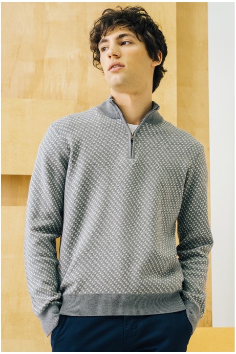 JERSEY PUNTO CUELLO CREMALLERA 100%ALGODÓN