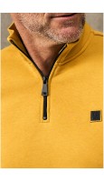 SUDADERA HOMBRE MOSTAZA CON CUELLO CREMALLERA