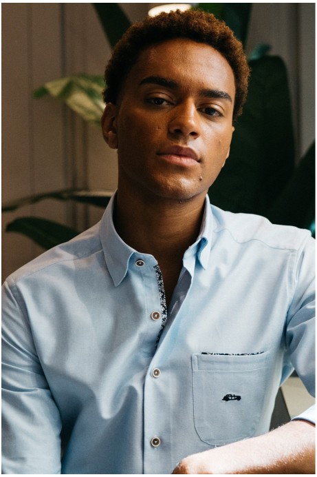 CAMISA REGULAR FIT TEJIDO OXFORD AZUL CELESTE 2