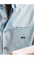 CAMISA REGULAR FIT TEJIDO OXFORD AZUL CELESTE