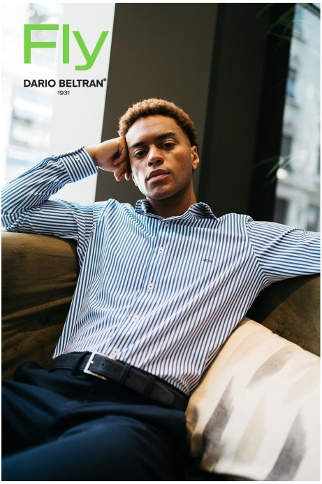 CAMISA EN TEJIDO DE RAYAS ANTIARRUGAS