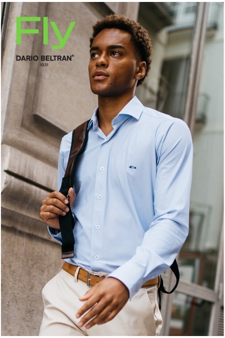 CAMISA REGULAR FIT TEJIDO MICROESTAMPADO ANTIARRUGAS