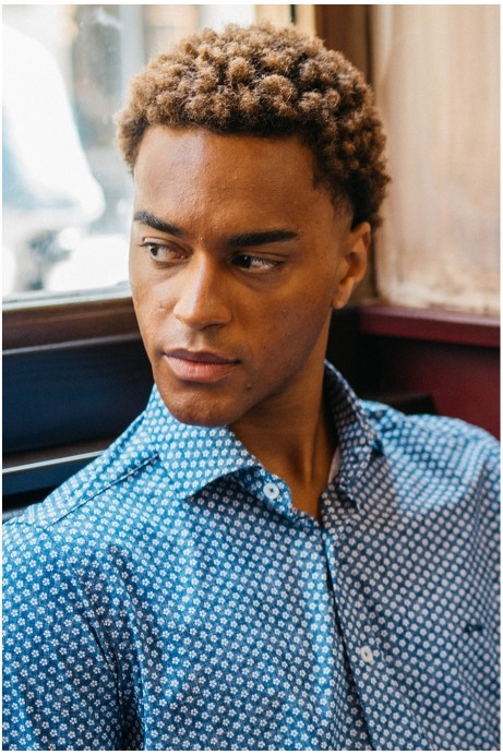 CAMISAS BIELÁSTICA ESTAMPADO FLORES AZUL QUE NO NECESITA PLANCHA 2