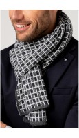 BUFANDA CUADRADOS GRISES Y NEGROS HOMBRE