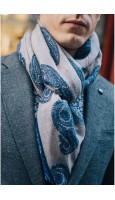 BUFANDA ESTAMPADO CACHEMIR AZUL HOMBRE