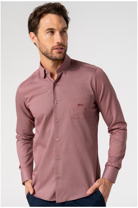 CAMISA ESTAMPADA GRANATE HOMBRE REGULAR FIT