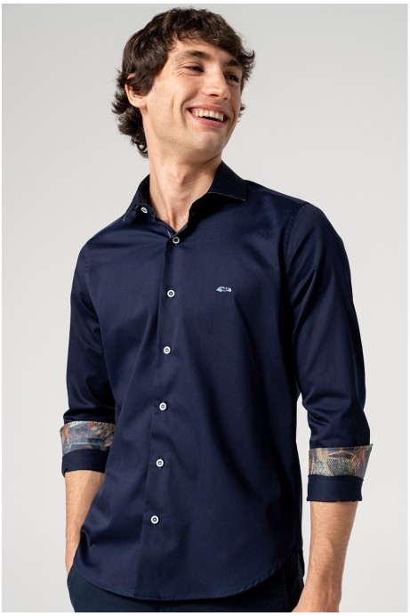 CAMISA SLIM FIT HOMBRE MARINO