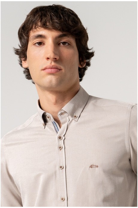 CAMISA SLIM FIT HOMBRE EN BEIGE 2