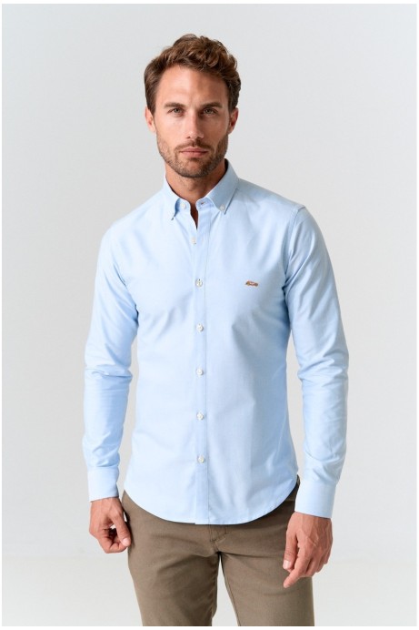 CAMISA HOMBRE ALGODÓN CELESTE