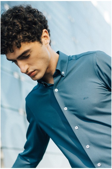 CAMISA HOMBRE BIELÁSTICA EN AZUL 2