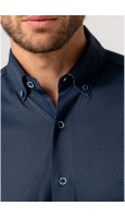 CAMISA HOMBRE ANTIARRUGAS ESTAMPADO MARINO