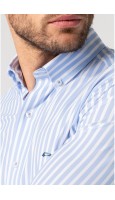 CAMISA BIELÁSTICA DE RAYAS CELESTE