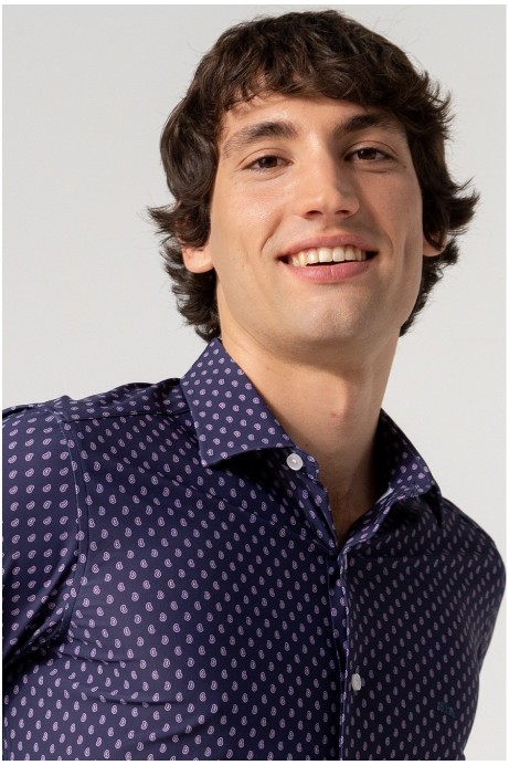 CAMISA HOMBRE ESTAMPADO CACHEMIR MARINO 2
