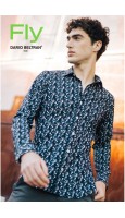 CAMISA ESTAMPADO ABSTRACTO MARINO HOMBRE