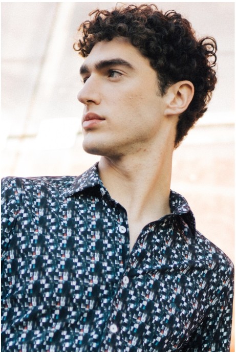 CAMISA ESTAMPADO ABSTRACTO MARINO HOMBRE 2