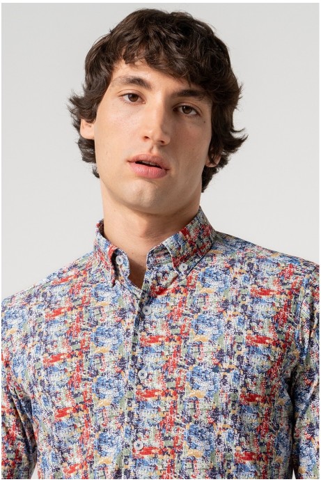 CAMISA HOMBRE ESTAMPADO MULTICOLOR ABSTRACTO 2