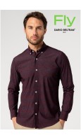 CAMISA REGULAR FIT ESTAMPADA EN GRANATE