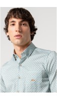 CAMISA HOMBRE CON BOLSILLO ESTAMPADO CUADRADITOS