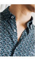 CAMISA HOMBRE ESTAMPADO LUNARES EN MARINO