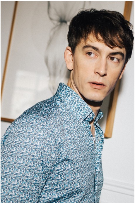 CAMISA HOMBRE SLIM FIT ESTAMPADO PUNTITOS 2