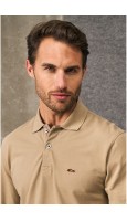 POLO PIQUÉ BEIGE MANGA LARGA