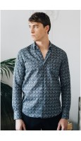 CAMISA HOMBRE CON BOLSILLO FONDO MARINO
