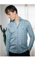 CAMISA ESTAMPADO AZUL SLIM FIT