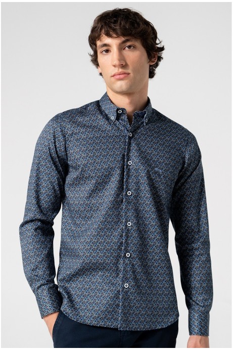 CAMISA HOMBRE ESTAMPADO MARINO
