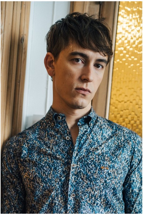 CAMISA ESTAMPADO AZUL Y BEIGE SLIM FIT 2