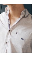 CAMISA HOMBRE BEIGE CON BOLSILLO