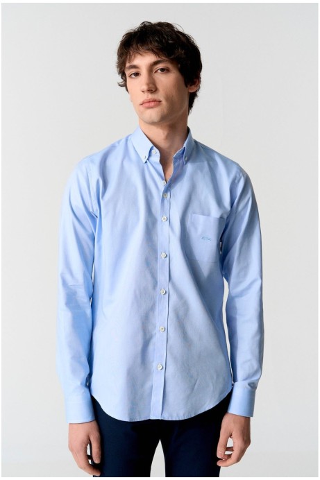 CAMISA OXFORD CELESTE 100% ALGODÓN