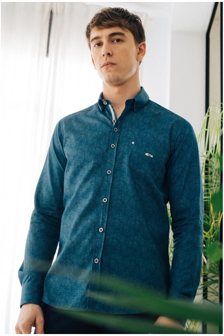 CAMISA CON BOLSILLO HOMBRE ESTAMPADO EFECTO VAQUERO