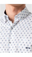 CAMISA HOMBRE CALAVERAS AZULES CON BOLSILLO
