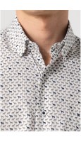 CAMISA ESTAMPADA HOMBRE DE CABALLOS GRISES CON BOLSILLO