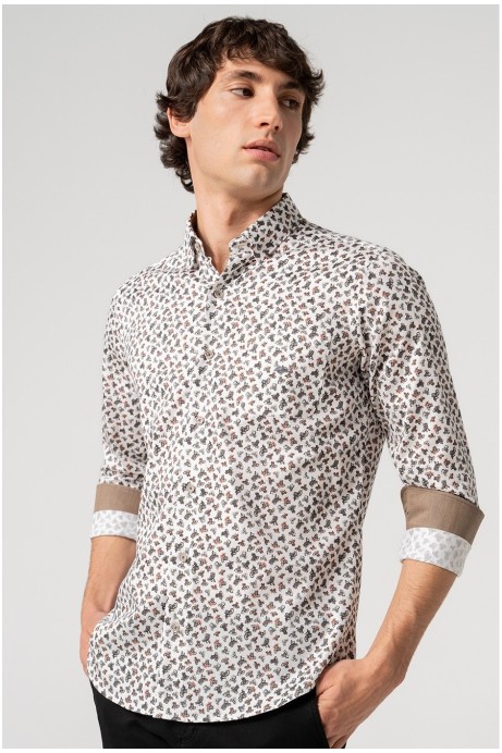 CAMISA HOMBRE ESTAMPADO MOTOS CON BOLSILLO