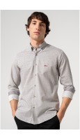 CAMISA ESTMAPADA HOMBRE EN FONDO GRIS