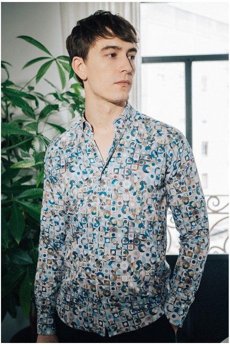 CAMISA HOMBRE ESTAMPADO ABSTRACTO COLORES SLIM FIT