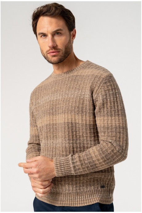 JERSEY PUNTO HOMBRE CUELLO REDONDO COLOR MARRÓN