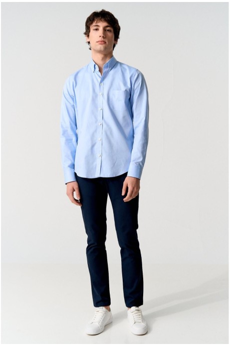 CAMISA OXFORD CELESTE 100% ALGODÓN 2