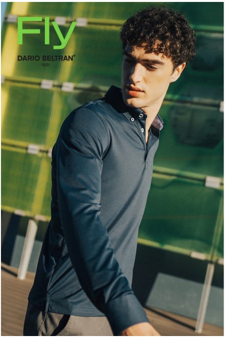 POLO PUNTO TÉCNICO ULTRAELÁSTICO MARINO