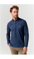 POLO PIQUÉ ESTAMPADO MARINO