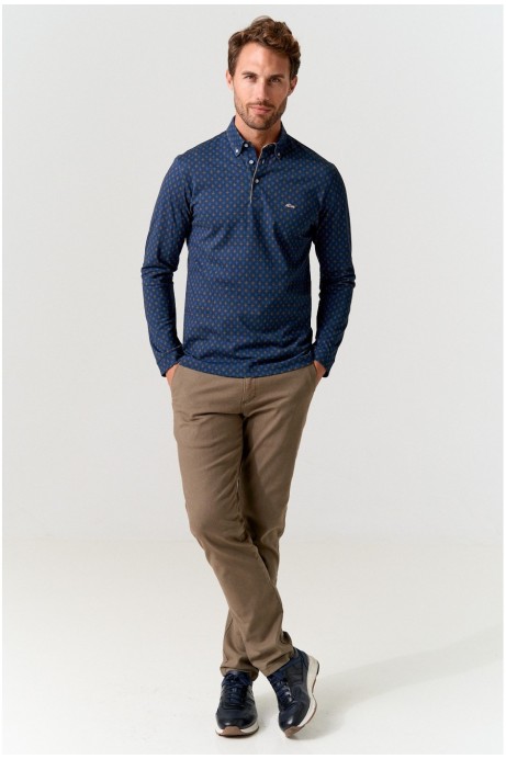 POLO PIQUÉ ESTAMPADO MARINO 2