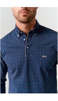 POLO PIQUÉ ESTAMPADO MARINO