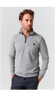 SUDADERA HOMBRE CUELLO CREMALLERA GRIS