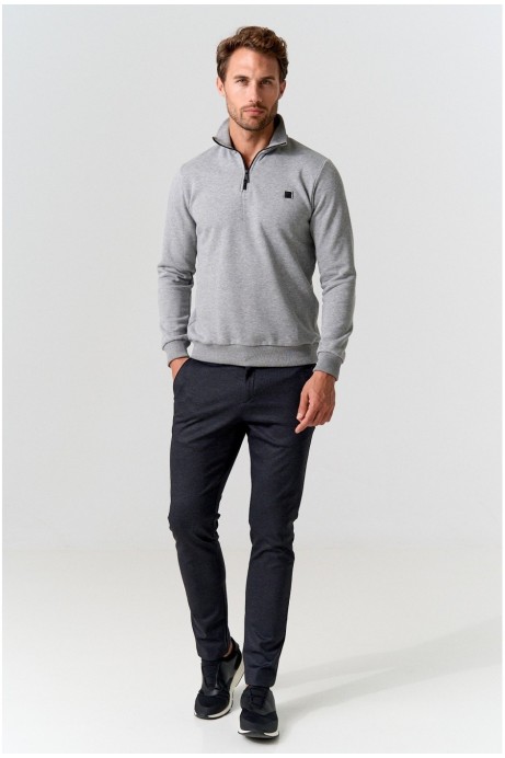 SUDADERA HOMBRE CUELLO CREMALLERA GRIS 2