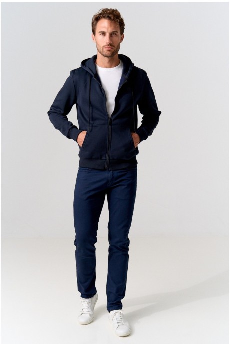 CHAQUETA CON CREMALLERA Y CAPUCHA MARINO 2