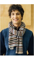 BUFANDA BEIGE CON RAYAS MULTICOLOR HOMBRE